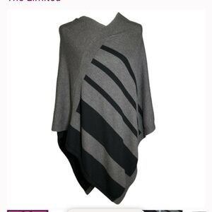 The Limited gray and black poncho Medium/Large